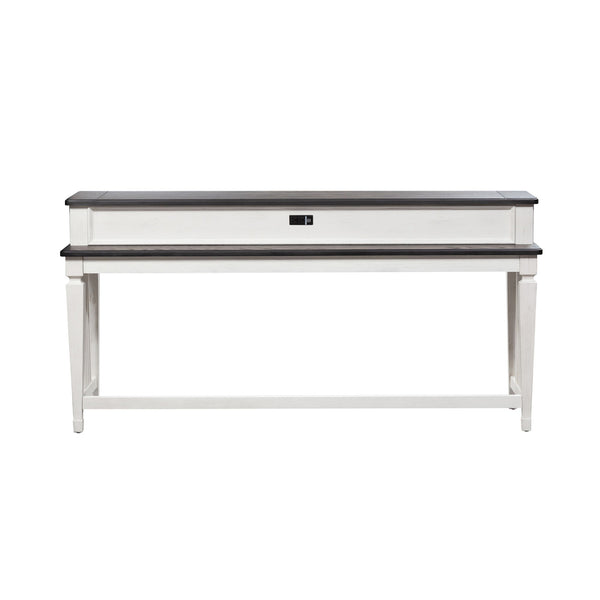 Allyson Park - Console Bar Table - Wirebrushed White / Charcoal