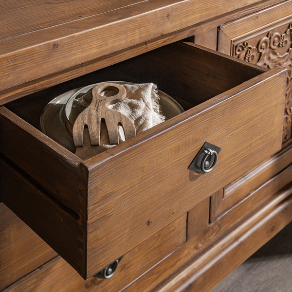 Amita - 3 Drawer 4 Door Cabinet - Brown