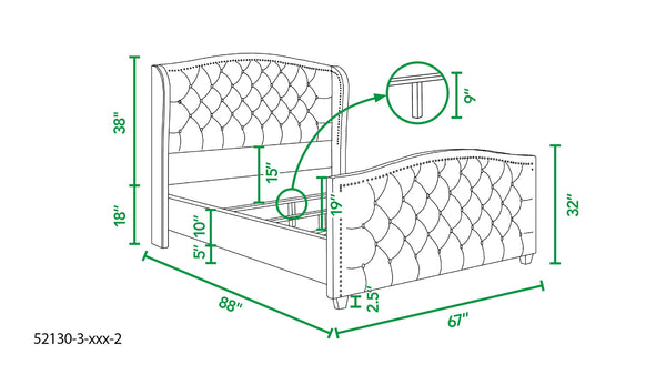Marcella - Upholstered Shelter Headboard Bed Set