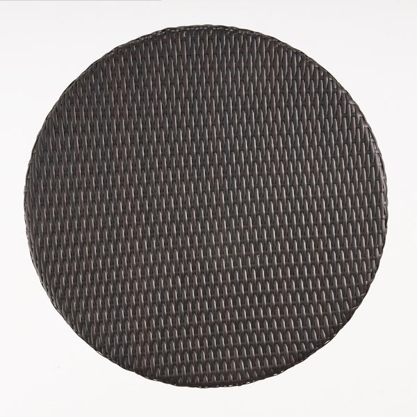 Outdoor Round Rattan Bar Table With Iron Frame - Multi Brown