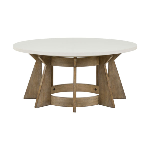 Berkley Square - Round Cocktail Table - Linen & Khaki