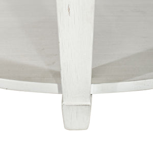 Allyson Park - Round Cocktail Table - Wirebrushed White / Charcoal
