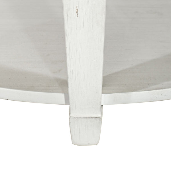 Allyson Park - Round Cocktail Table - Wirebrushed White / Charcoal