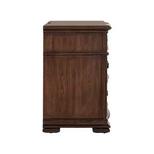 Providence Park - Bedside Chest With Charging Station - Chateau Brown