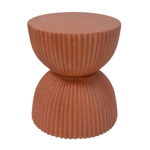 Side Table With Speckled Ribbed Texture