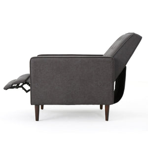 Macedonia - Button Tufted Fabric Recliner - Slate