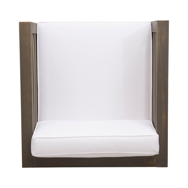 Outdoor Acacia Wood Patio Chair With Fabric Cushion