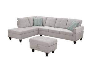Alger - Left Hand Facing Sofa & Chaise With Ottoman