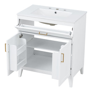Bathroom Vanity With Sink Top, Adjustable Shelf, Door Organizers