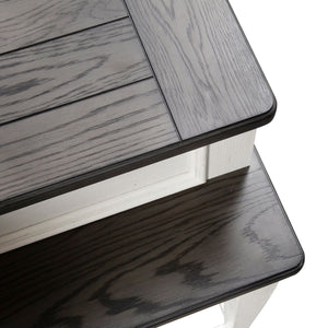 Allyson Park - Console Bar Table - Wirebrushed White / Charcoal