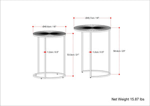 Drake - 2 Piece Nesting Table - Antique Nickel / Antique Copper