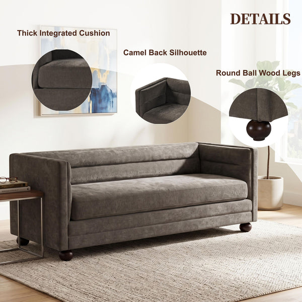 3 Seater Sofa Upholstery With Square Arms, Living Room Couch