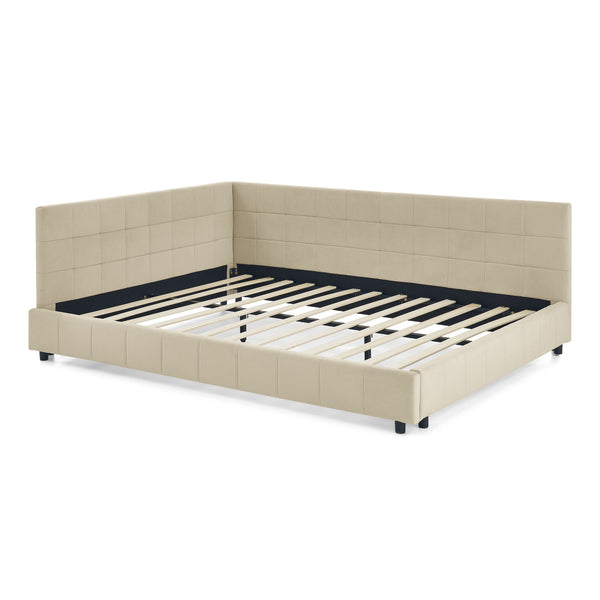 Upholstered Storage Tufted Bed Frame With Backrest And Armrests