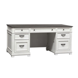 Allyson Park - Credenza - Wirebrushed White / Charcoal
