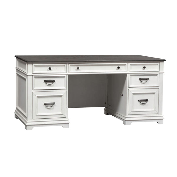 Allyson Park - Credenza - Wirebrushed White / Charcoal