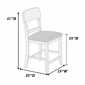 7 Piece Counter Height Dining Set With Storage Shelves, Table & 6 High Chairs - Gray