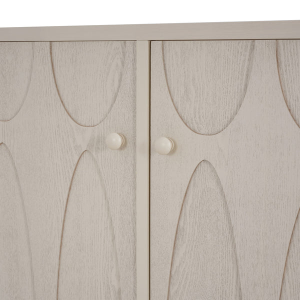 Wood Sideboard With Adjustable Shelves And Storage Cabinet - White Washed