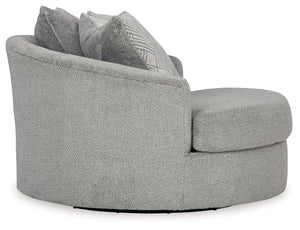 Casselbury - Oversized Swivel Accent Chair - Cement