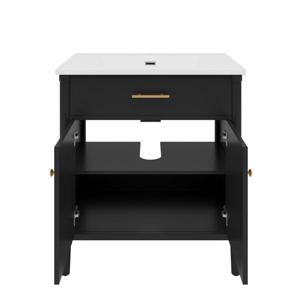 Bathroom Vanity With Sink, Soft Close Doors And Adjustable Shelf