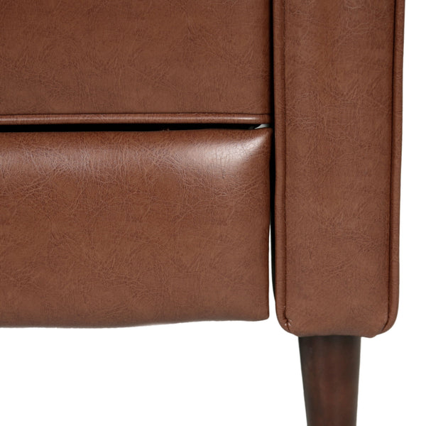 Mid-Century Modern Recliner With Button Tufted Waffle Stitch