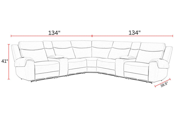 Momentum - Modular Power Reclining Sectional With Power Adjustable Headrests