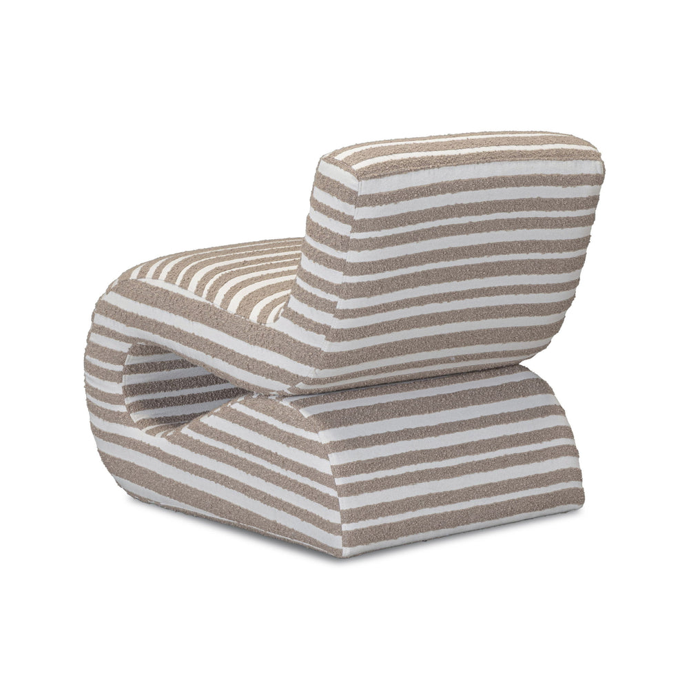 Senna - Jacquard Organic Stripes Accent Chair - Taupe