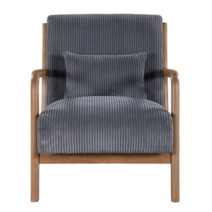 Upholstered Armchair With Back Support Pillow