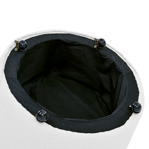 Modern Upholstered Swivel Chair With Button Tufted Design And Movable Wheels