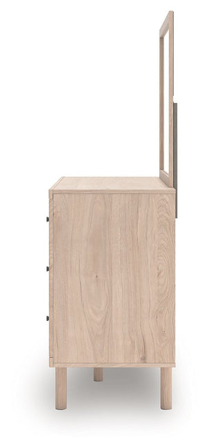 Arloster - 4 Pc. - Full Panel Storage Bed, Dresser, Mirror And Nightstand - Tan