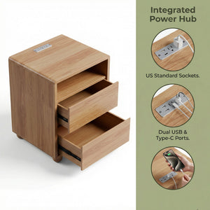 Nightstand With 2 Drawers And Shelves