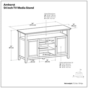 Amherst - TV Media Stand - Rustic Natural Aged Brown