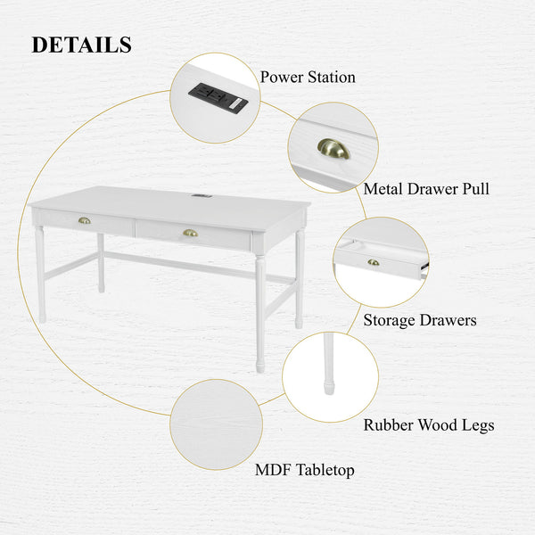 Modern Writing Desk With Drawers For Home Office