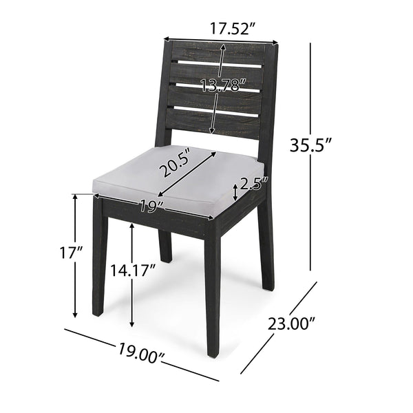 Outdoor Armless Dining Chair With Cushions