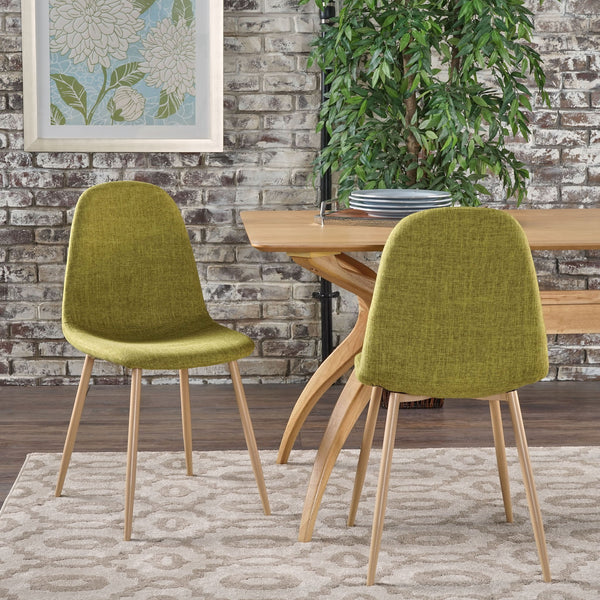Modern Minimalist Fabric Dining Chair With Iron Legs