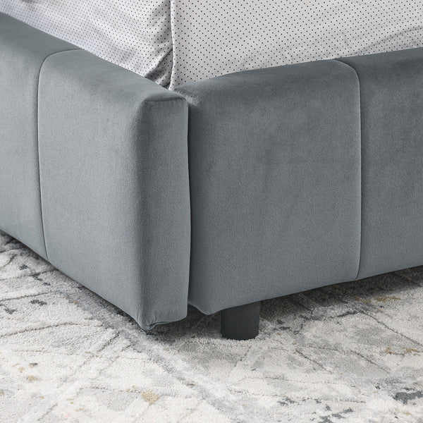 Elegant Storage Upholstered Tufted Bed Frame With Backrest And Armrests