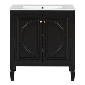 Bathroom Vanity With Sink With 2 Doors And Adjustable Shelf