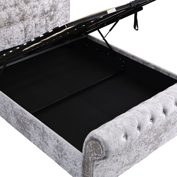 Hartfried - Queen Size Upholstered Storage Bed - Beige