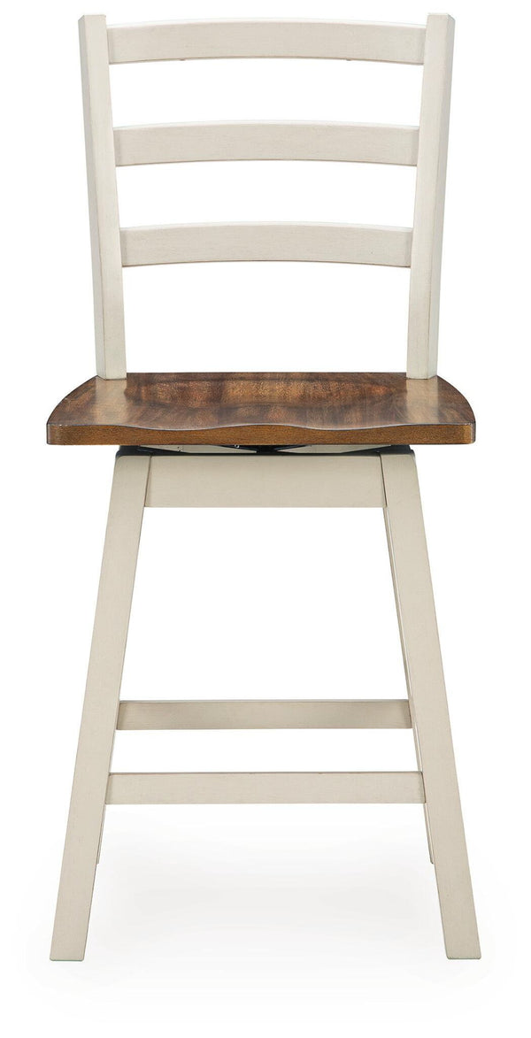 Brinfern - Swivel Stool (Set of 2) - Brown / Antique White