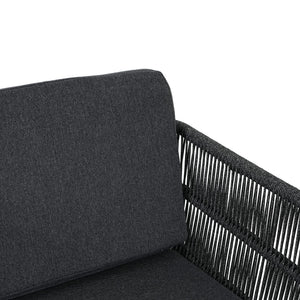 7 Piece Outdoor Dining Set With Table And 6 Chairs - Black / Teak / Gray