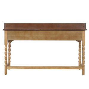 Writing Desk With 2 Storage Drawers, Workstation For Living Room - Brown / Natural