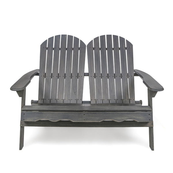 Outdoor Adirondack Rocking Loveseat With Hand Crafted Details