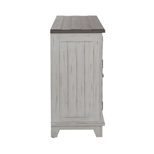 River Place - Accent Server - Riverstone White & Tobacco