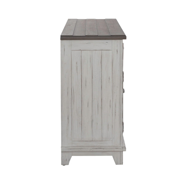 River Place - Accent Server - Riverstone White & Tobacco