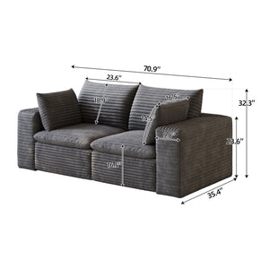 Cloud Sofa, Deep Seat Couches, Removable Cushion For Living Room - Dark Gray