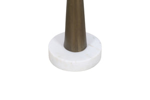 Delgado - Accent Table - Antique Brass / White Marble