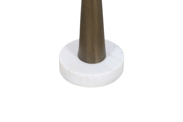 Delgado - Accent Table - Antique Brass / White Marble