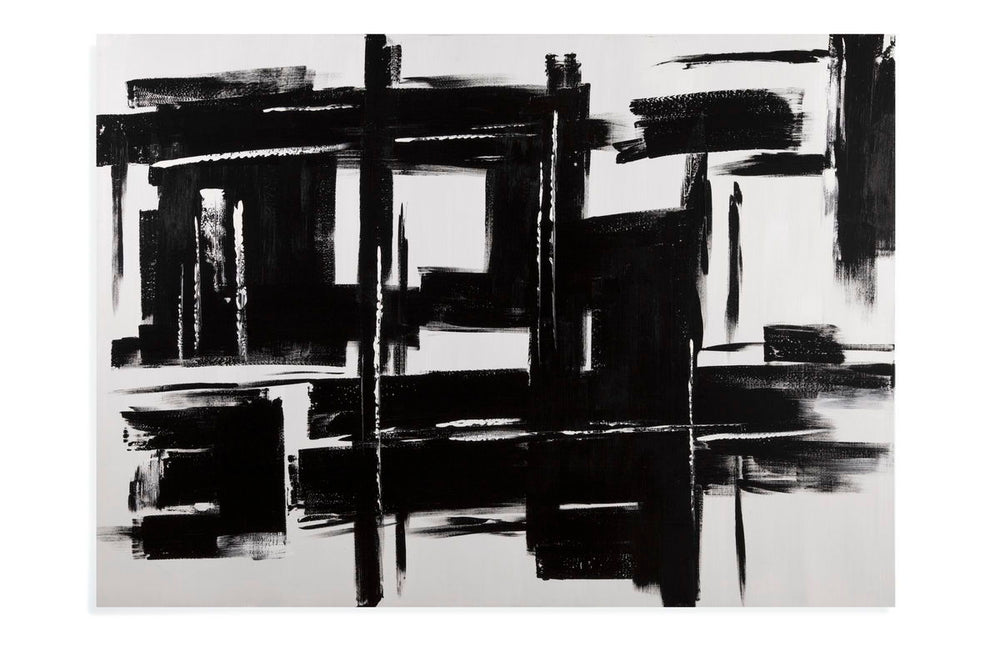 Building Blocks Canvas Art - Black