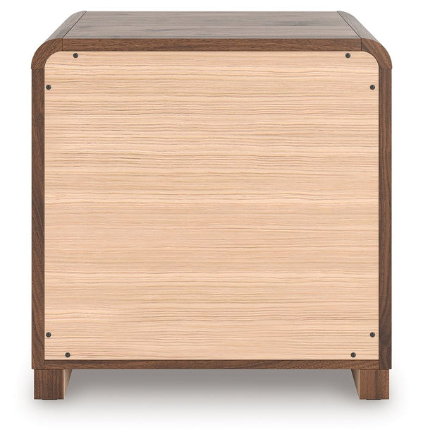 Fortlorn - Two Drawer Night Stand - Walnut Brown