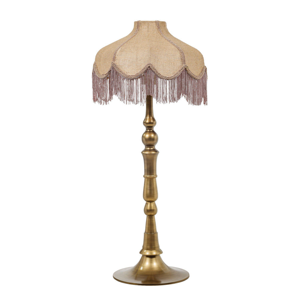 Buchanan - Jute Fringed Scalloped Table Lamp - Pink