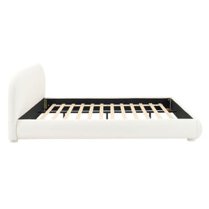 Upholstered Simple Modern Bedroom Bed With Curved Headboard